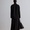 Long black skirt with front and back slits